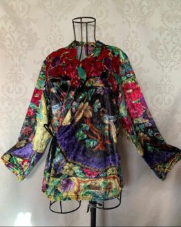 Chinoiserie Blackbird Kimono Wrap Jacket 43 Front