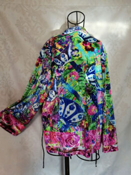 Teacup Collage Kimono Wrap Jacket Back 54