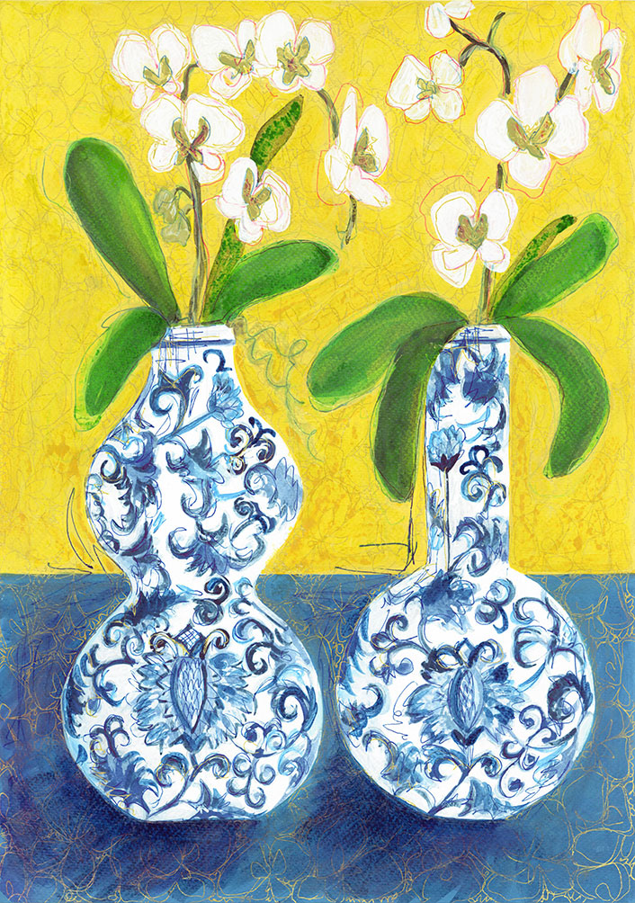 orchids delftware vases by victoria england 58